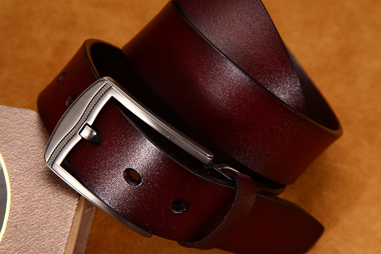 Produttori popolari all'ingrosso cintura da uomo in pelle di vacchetta con fibbia ad ardiglione a due strati cintura da uomo retrò versatile da lavoro_voghion.com