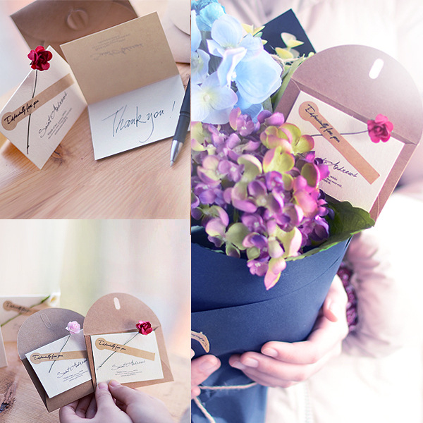 Literature and Art Fresh Card Rose Dried Flower Card Birthday March 8th Women's Day Mother's Day Blessing Card Business Card