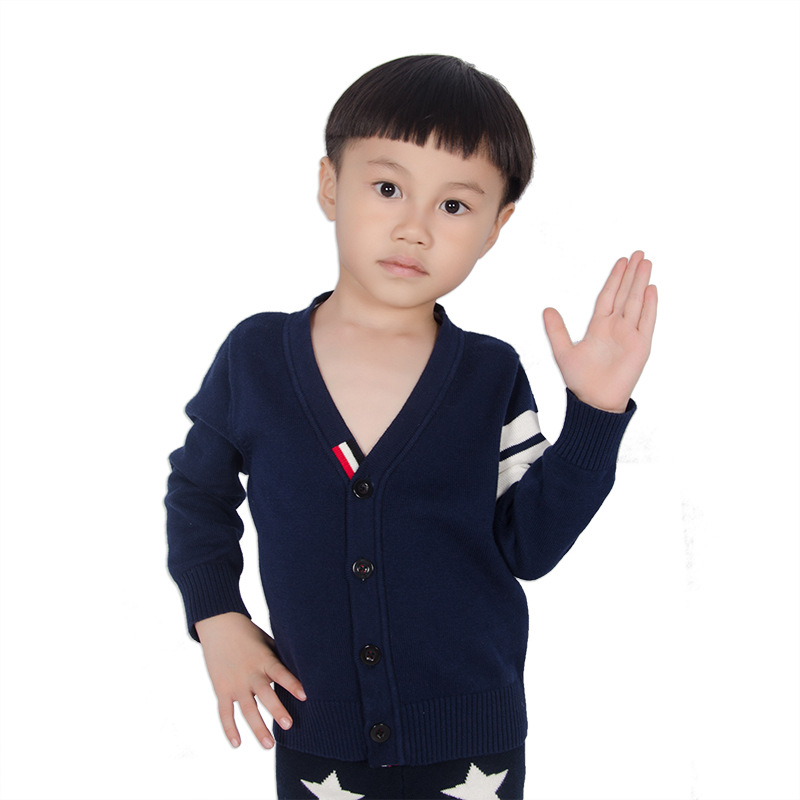 2022 foreign trade new children's sweater children's Korean-style cotton boys' wool knitted cardigan jacket one-piece delivery