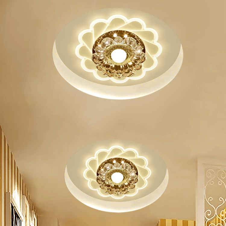 Aisle light led Corridor light hallway spotlight crystal ceiling light round simple modern ceiling living room Downlight