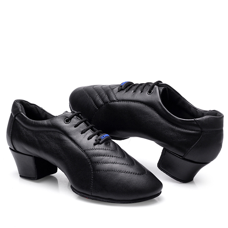 Men's Latin Dance Shoes Teachers Cool Color Betty Adult Men's Cowhide Boys GB Two Point Dance Shoes