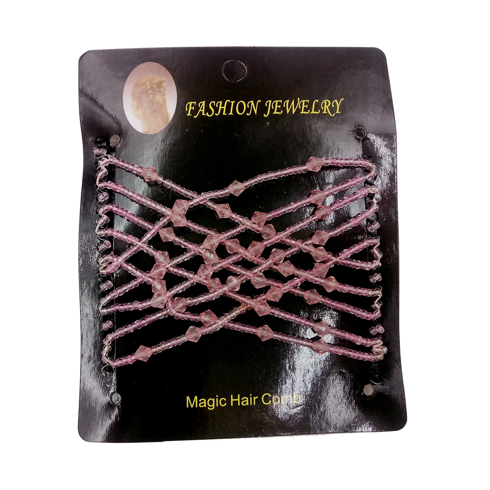 CR4 Korean version of the hair comb hair accessories wire hair beaded magic hair comb styling comb wholesale 6 colors