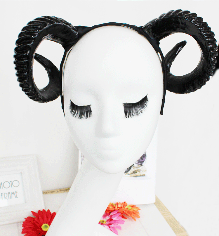 Mori girl sheep horn headdress shooting DIY hairband antler studio props hairpin clip headband can be customized