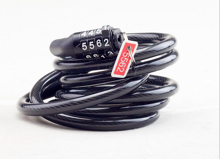 Mountain bike lock 4-digit password lock portable chain lock electric car cable lock bicycle anti-theft riding equipment