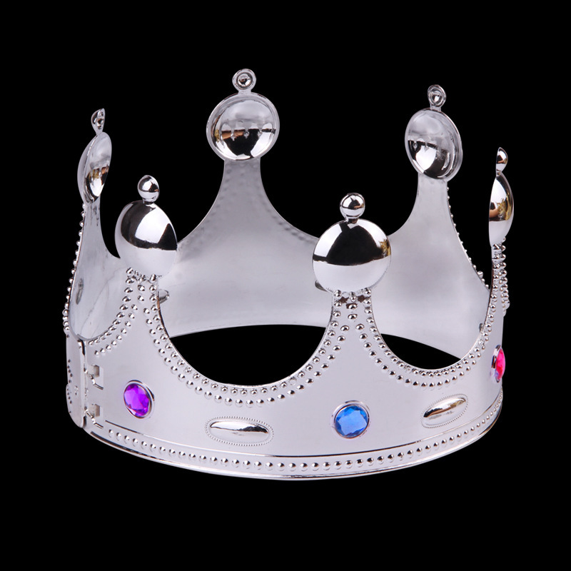 King Crown Halloween Kids Prom Dress Up Plated Plastic Crown Scepter Party Supplies Birthday Headwear Hat
