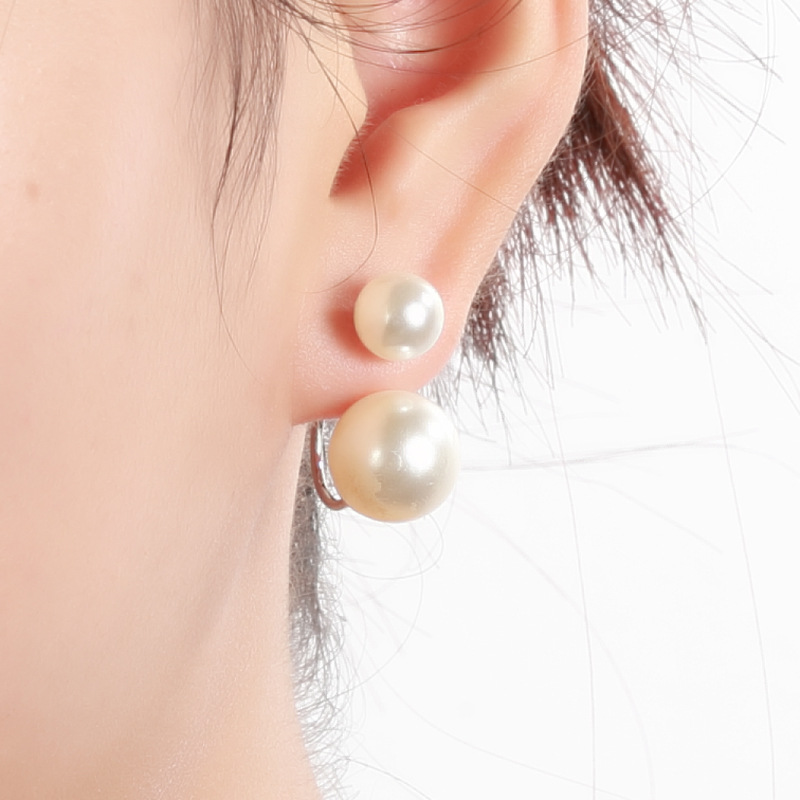 新款前后式耳饰批发 大小珍珠耳钉欧美热卖女式外贸耳环耳钉批发