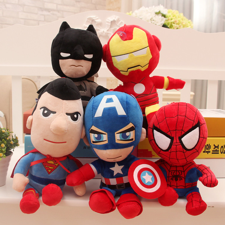 Avengers doll hero plush toy doll Spider-Man Iron Man Captain America doll Big Small size