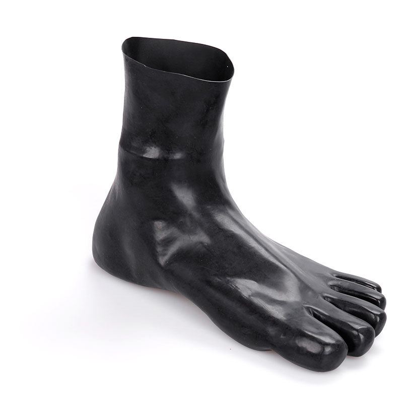Supply natural latex foot cover black short tube five-finger socks adult European and American fun foot socks wholesale