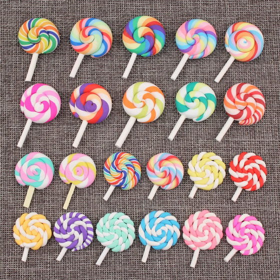 Soft Pottery Lollipop Cream Mobile Phone Shell Accessories Food Play diy Accessories Slime diy Lollipop Accessories