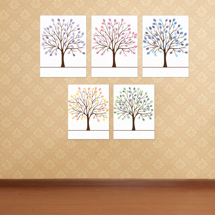 ebay foreign trade hot-selling small tree decorative background wall fingerprint painting sign-in painting personalized creative tree decorative painting