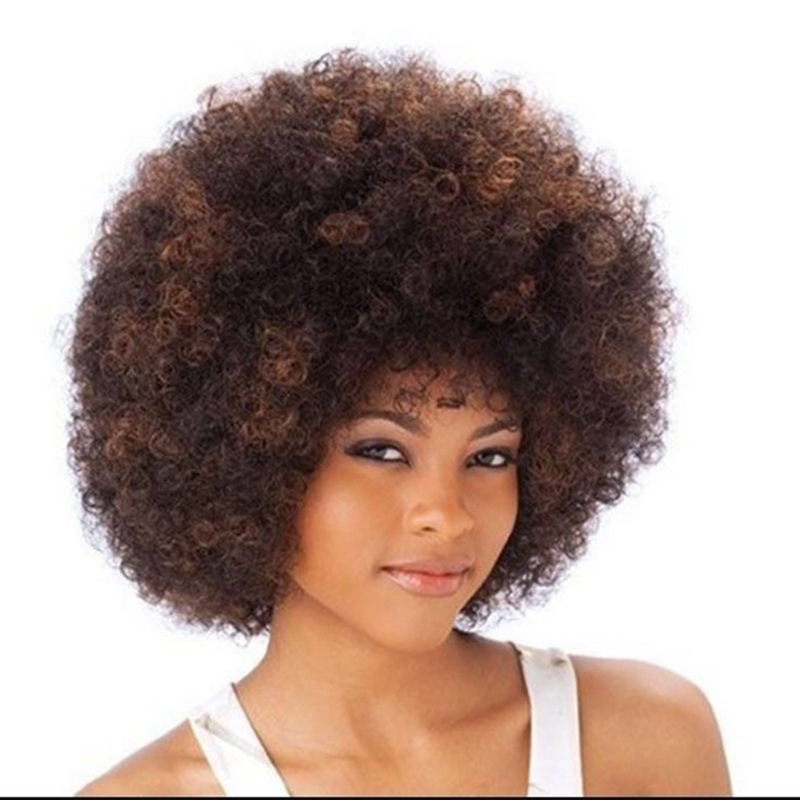African Chemical Fiber Wig Hair Pack Hair Cover Fluffy Hair Bud Explosive Head Caterpillar Wig Head Cover Afro kinky