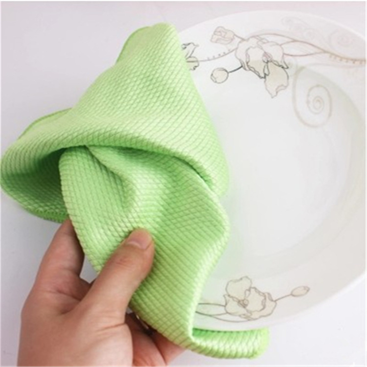 Fish scale cloth kitchen absorbent scouring cloth thickened non-oil cleaning cloth microfiber dishwashing cloth wholesale