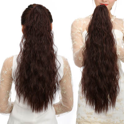 Wig horsetail natural realistic grip clip corn whiskers Fluffy girl's claw clip wig corn whiskers perm horsetail braid