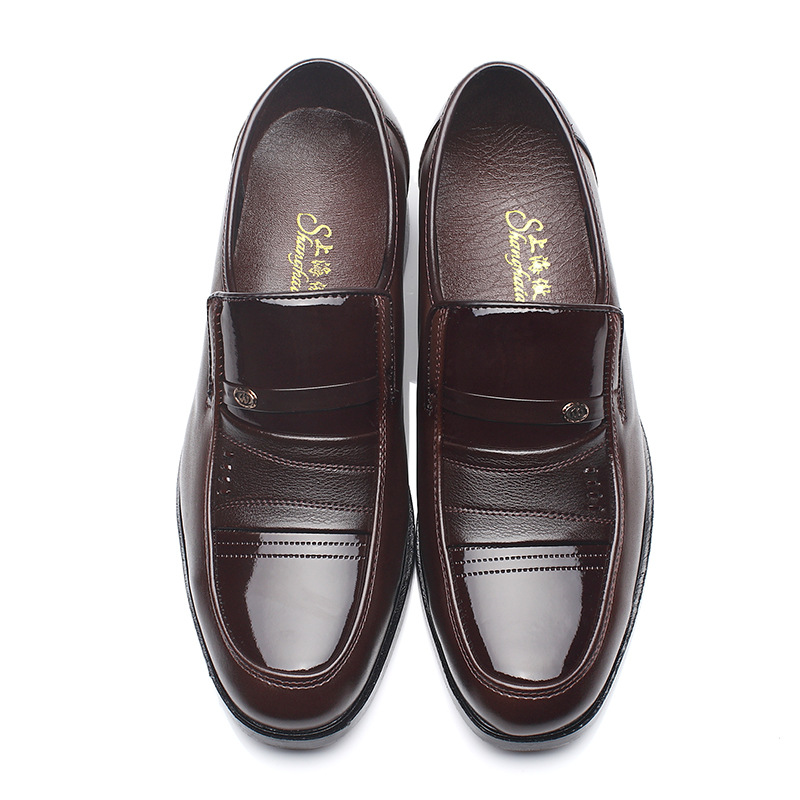 2023 new men's shoes wholesale men's casual shoes low-top set of feet fashion Youth One-Step formal leather shoes men
