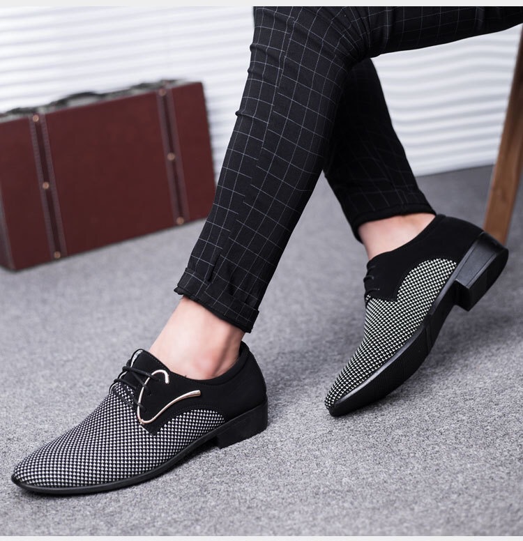 The new casual shoes men's business formal leather shoes wedding shoes fashion scrub lace men's shoes wholesale
