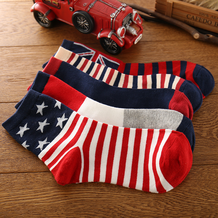 Socks men's spring and autumn men's socks British style casual cotton socks flag business men's socks manufacturers wholesale