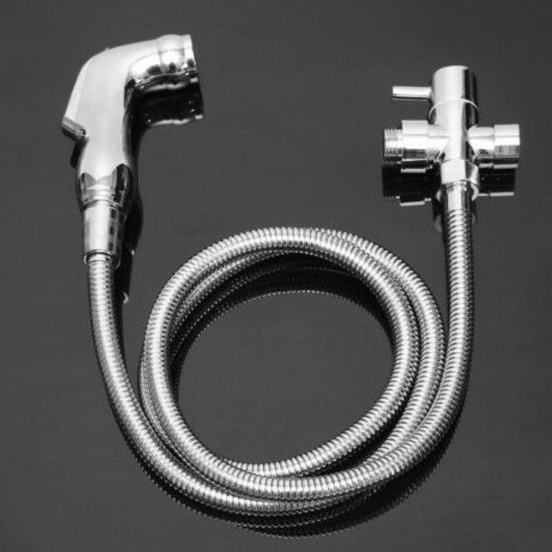 PU spring hose shower women's washer hand shower set plastic toilet small spray gun Copper Triangle valve