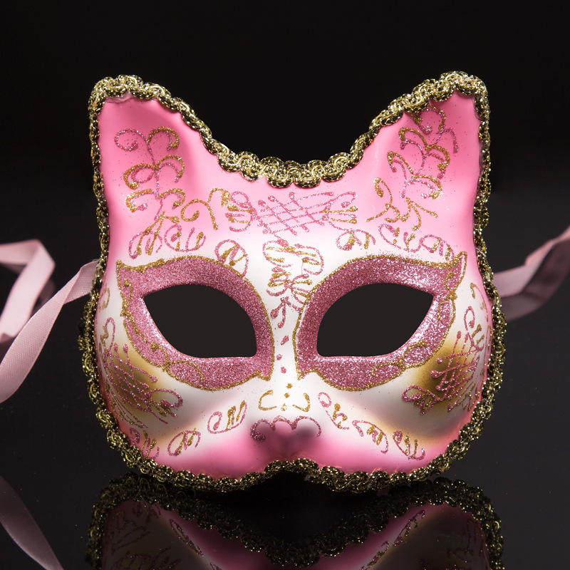 Creative Outdoor Trade Factory Size Cat Children's Performance Half Face Mask Party Princess Halloween Mask 