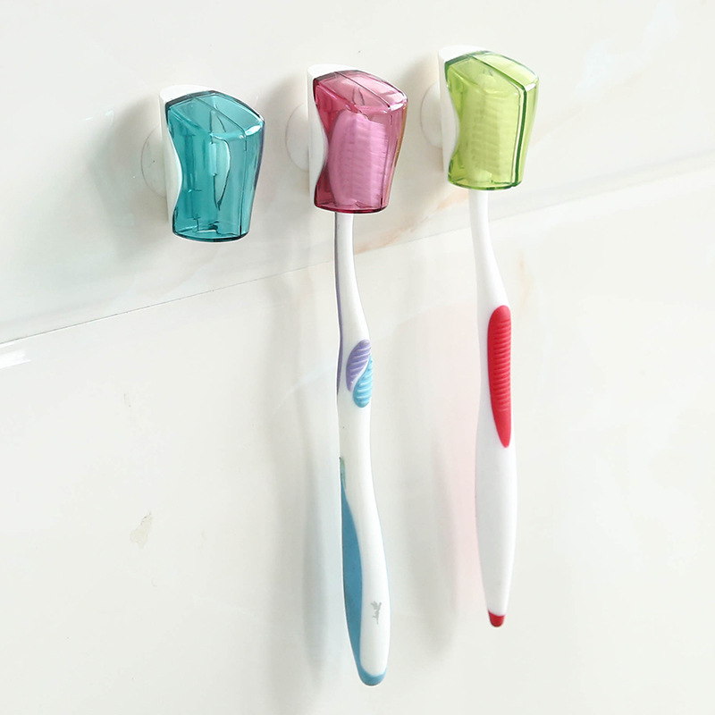创意吸盘牙刷防尘盖 吸盘家庭牙刷架 3个装开合牙刷套 厂家批发