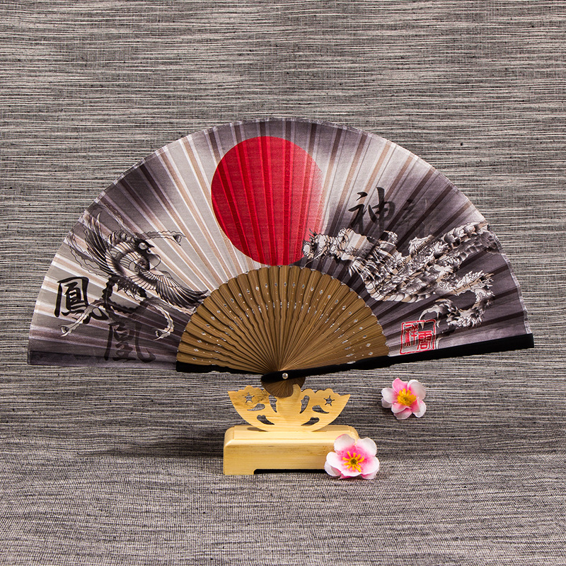 Factory in stock creative matte paint fan handle folding silk fan Women's Chinese ancient style high quality folding fan