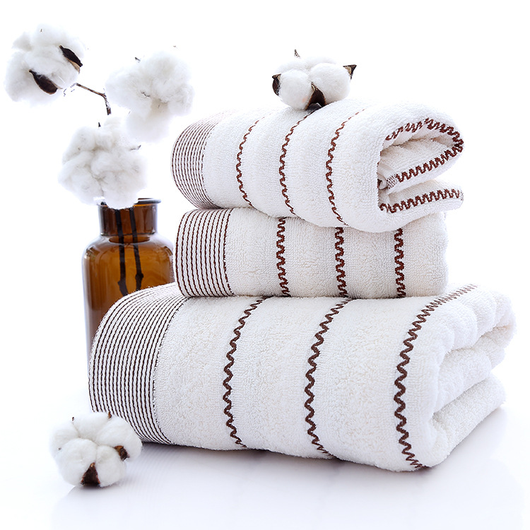 Cotton Japanese foreign trade water pattern towel towel bath towel three-piece gift box gift can be set LOGO wholesale a generation of hair