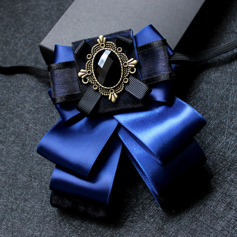 Korean Ribbon Double-Layer Dress Suit Men's Collar Flower Wholesale in stock Groom Best Man Wedding Banquet Bow Tied