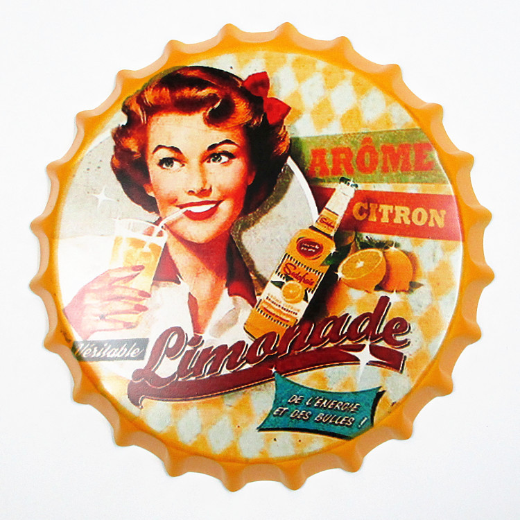 American Retro Creative Beer Bottle Cap Iron Wall Hanging Wall Decoration Home Bar Shop Wall Soft Decorations Pendant