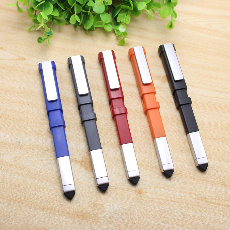 Pinduoduo hot selling touch pen square pen multi-function mobile phone holder screwdriver capacitor tool ballpoint pen