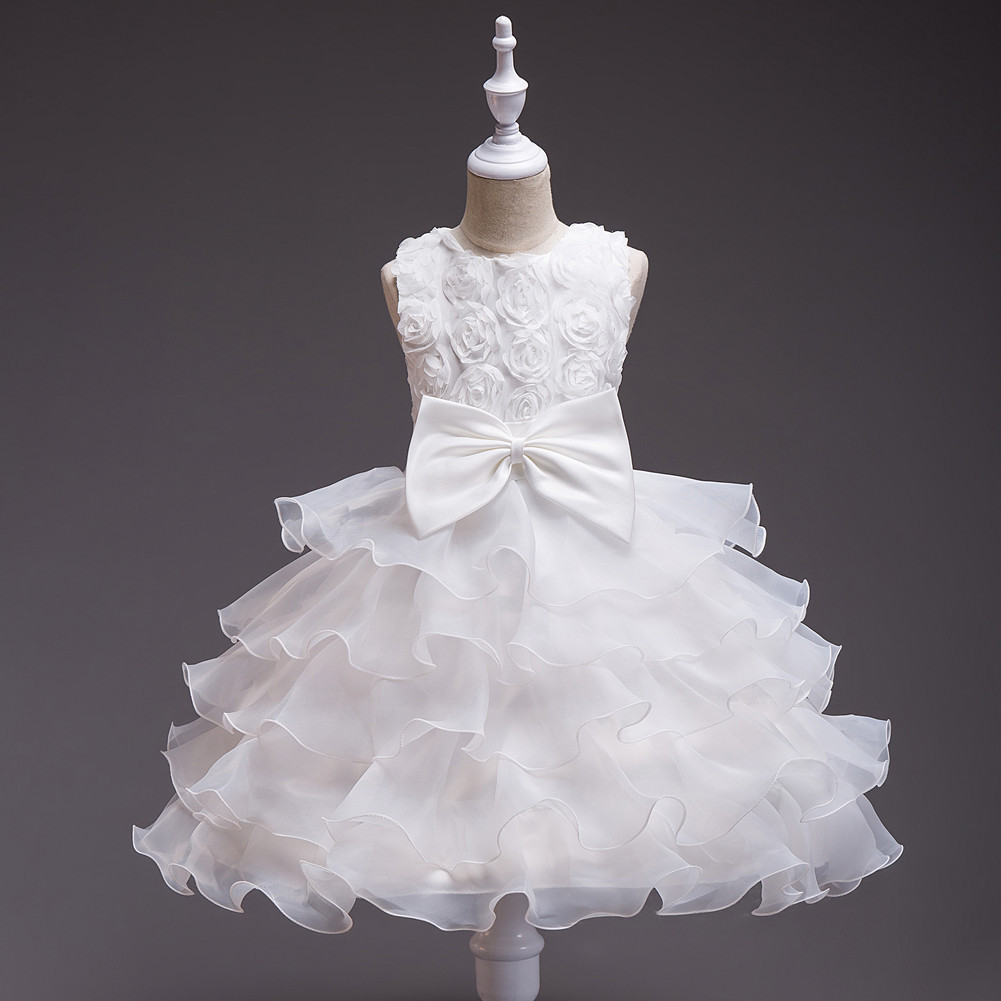 Amazon Hot Children's Wedding Dress Dress Big Children's dress Girl Flower Girl Rose Princess Dress in stock