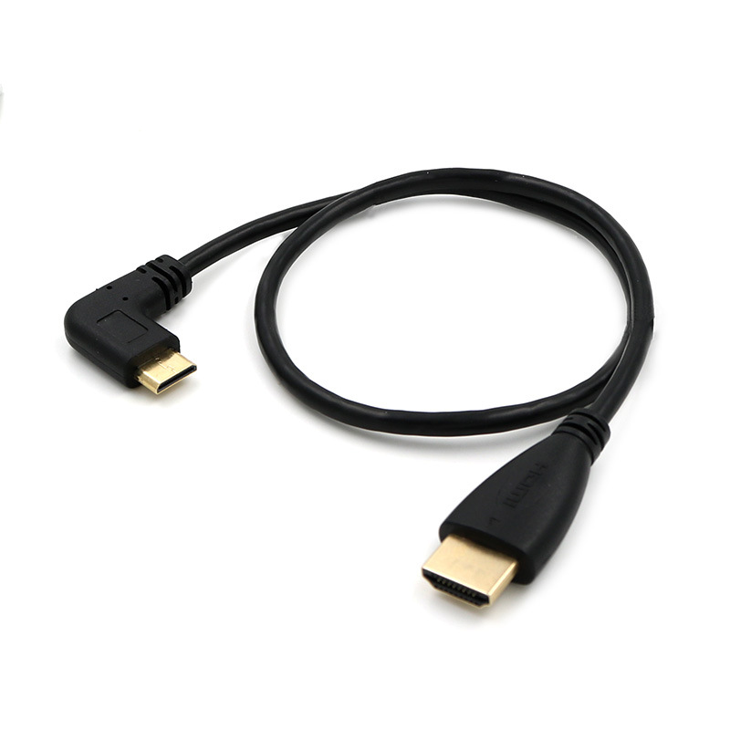 Mini miniHDMI to HDMI line 90 degree elbow clear line SLR camera short line 1M0.5M2M1.5