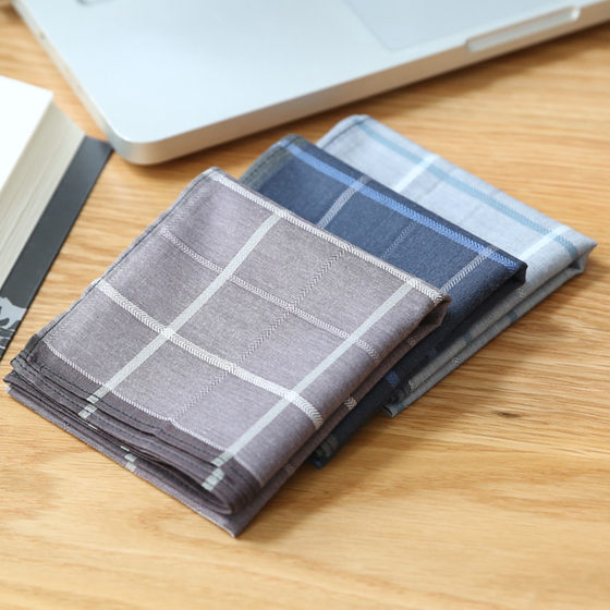 Men's Handkerchief Cotton Sweat Absorbing Handkerchief Thin Business Men's Handkerchief Aige New Style