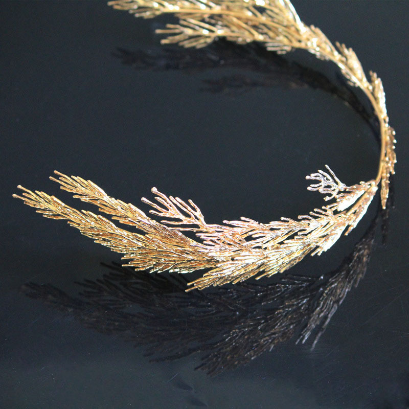Chinese Bride Headwear Ancient Costume Exquisite Leaves Alloy Hair Comb Wholesale Wedding Big Crown Children Princess Accessories