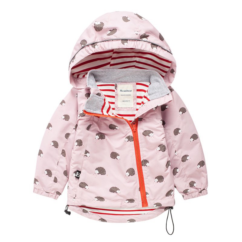 2022 Girl's Coat Spring and Autumn Waterproof Windbreaker Hooded Coat Reflective Strip Boy's Autumn Coat