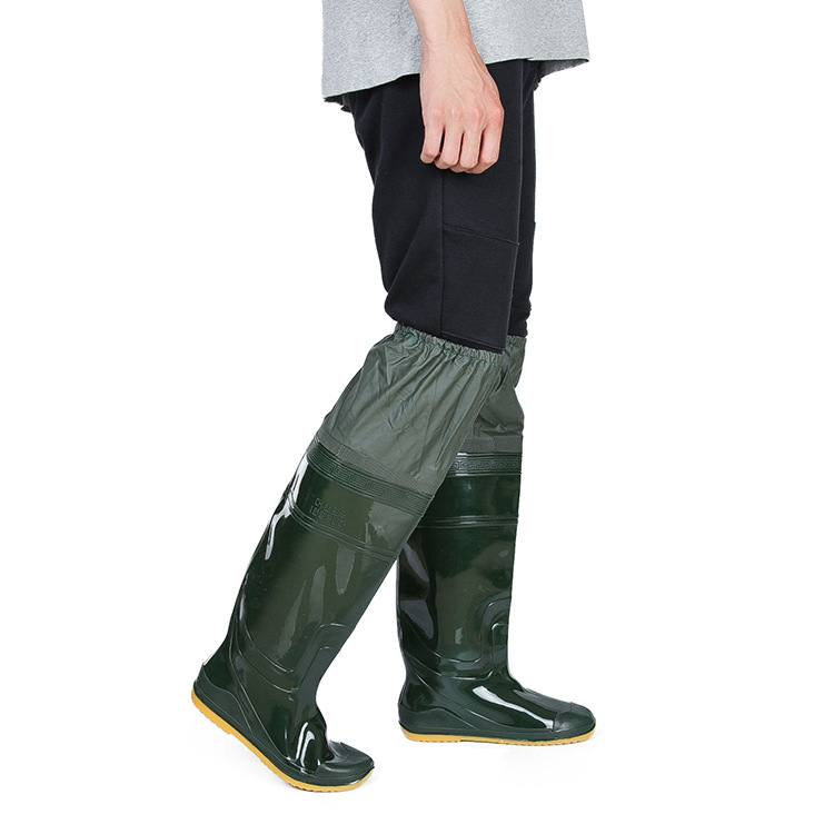 New Arrival Rice Planting Boots for Men and Women Middle High Rain Boots Paddy Shoes and Socks Soft Bottom Elasticated Knee Lace-up Laundry Shoes Fishing Boots