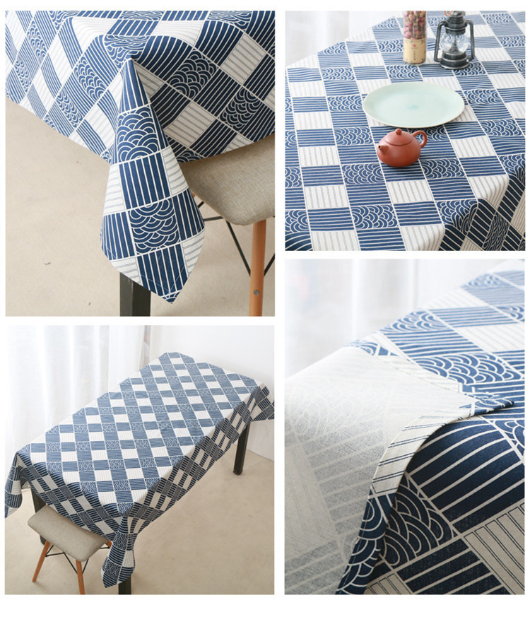 Japanese style and wind retro cotton and linen table cloth photography background cloth home corrugated waves tea table tablecloth cover cloth wholesale