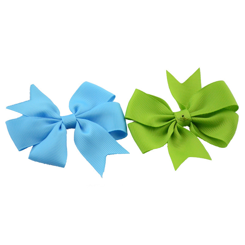 Children's hair accessories shoes and hats clothing supply hot V-shaped dovetail rib with bow without hairpin 30 colors