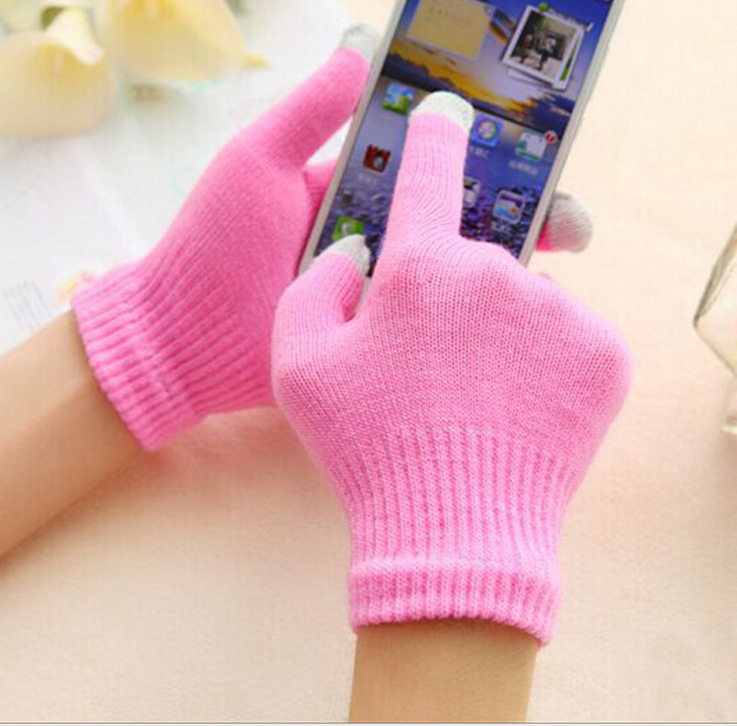 version of autumn and winter touch screen gloves men and women can touch screen gloves wool warm mobile phone game magic gloves