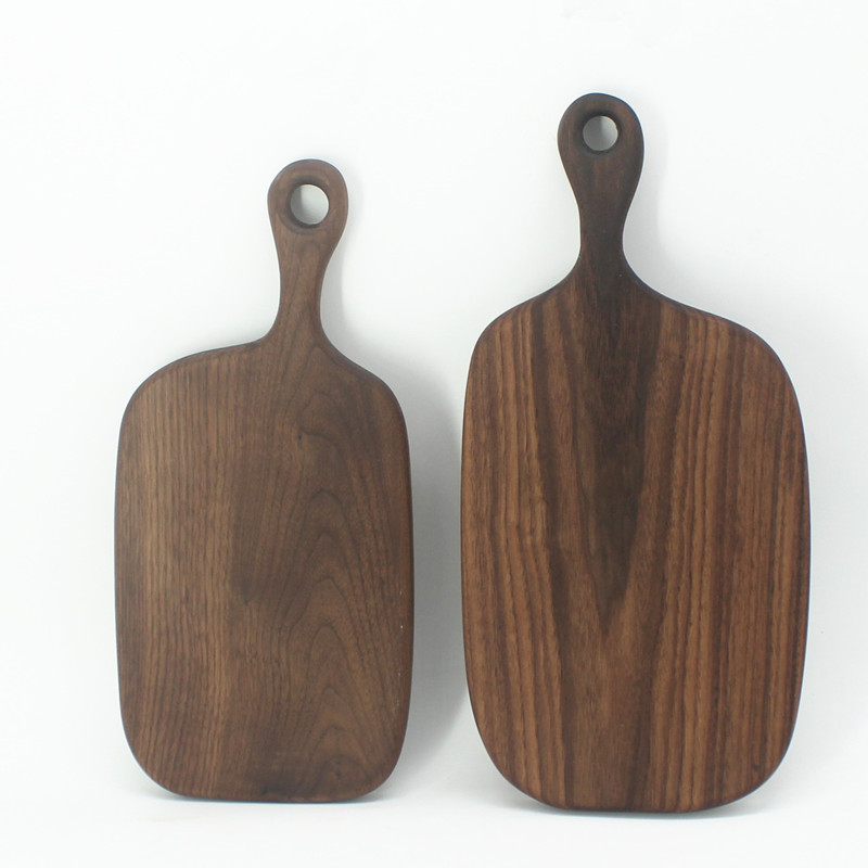Solid Wood Breadboard Black Walnut Chopping Board Chopping Board with Handle Hanging Western Food Plate Multifunctional Wooden Cutting Board