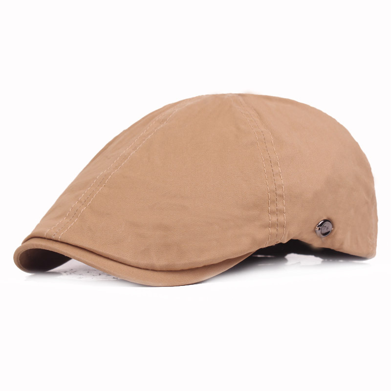 Hat men's summer solid color beret casual Joker cap Korean tide forward cap middle-aged hat wholesale