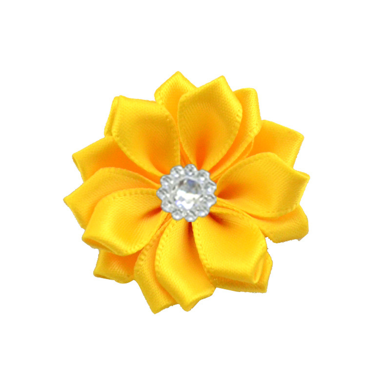 4cm hand-stitched flower middle sticky sunflower acrylic pointed lotus flower children's headband hairpin accessories