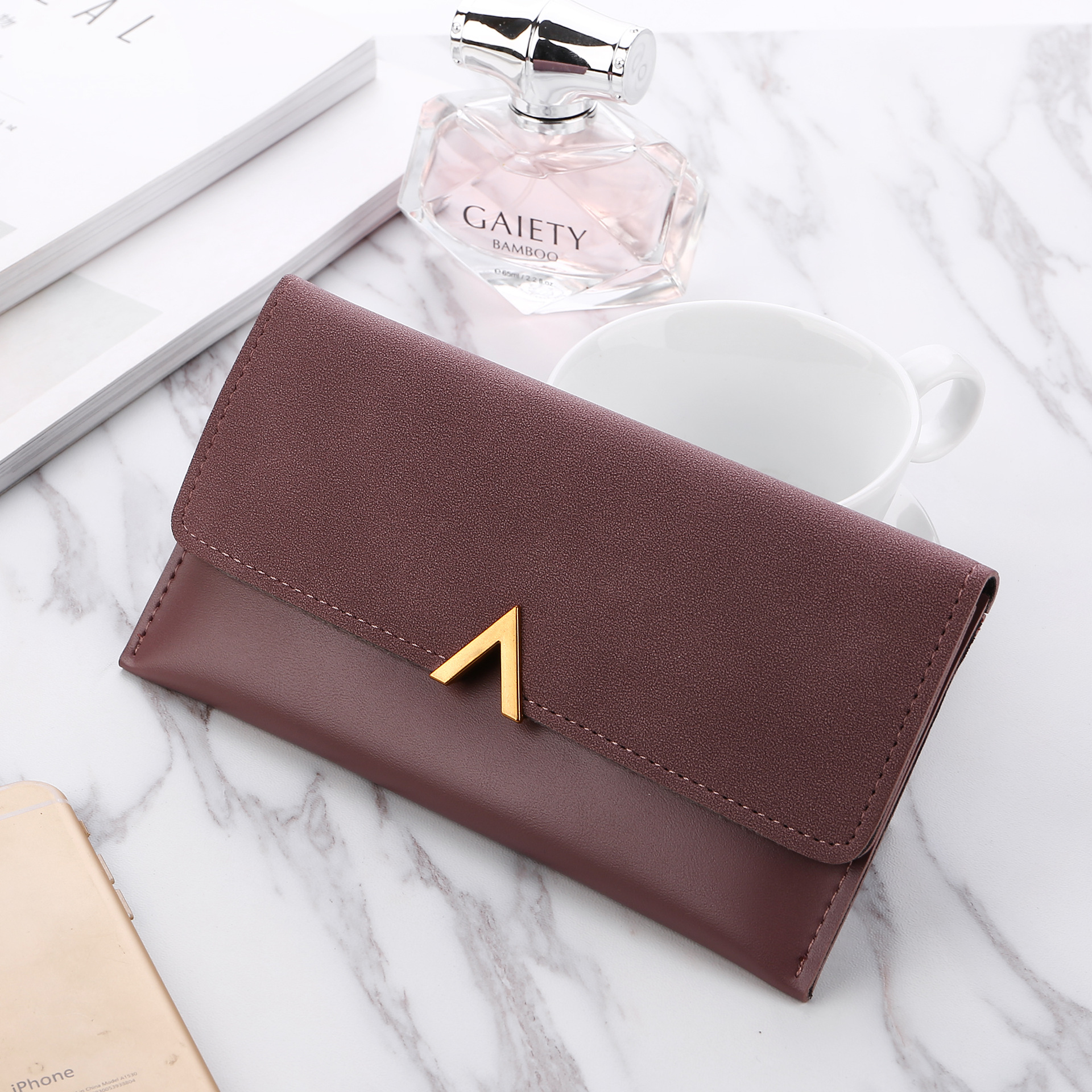 Autumn and winter New wallet frosted color matching 30% long ladies wallet wallet wholesale