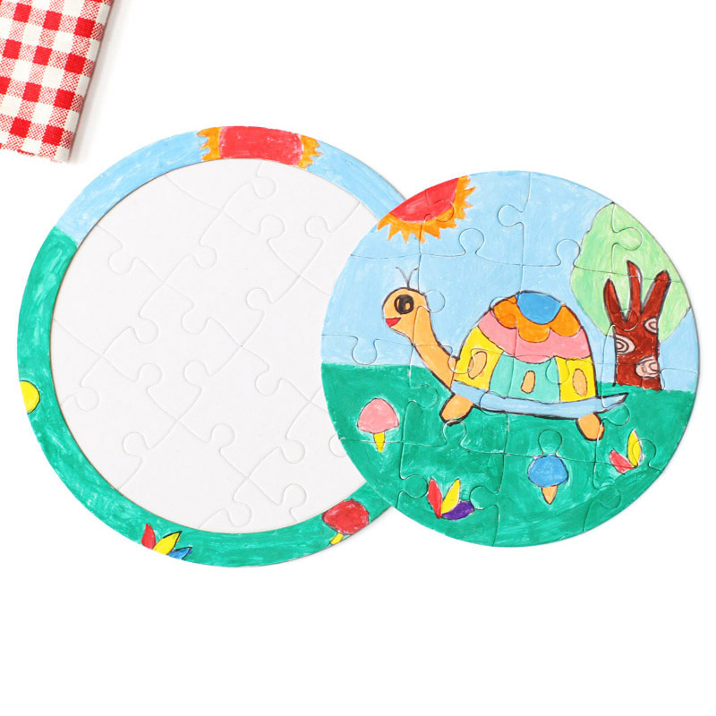 Heat transfer white mold coloring paper puzzle children's diy painting graffiti blank puzzle early education educational toys