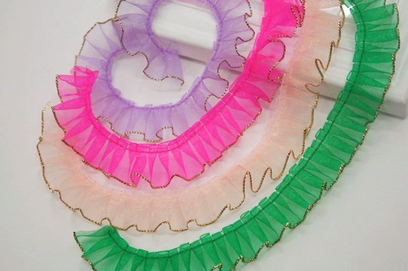 Spot DIY2cm single gold-edged yarn with toy woven skirt lace craft jewelry accessories discount lace