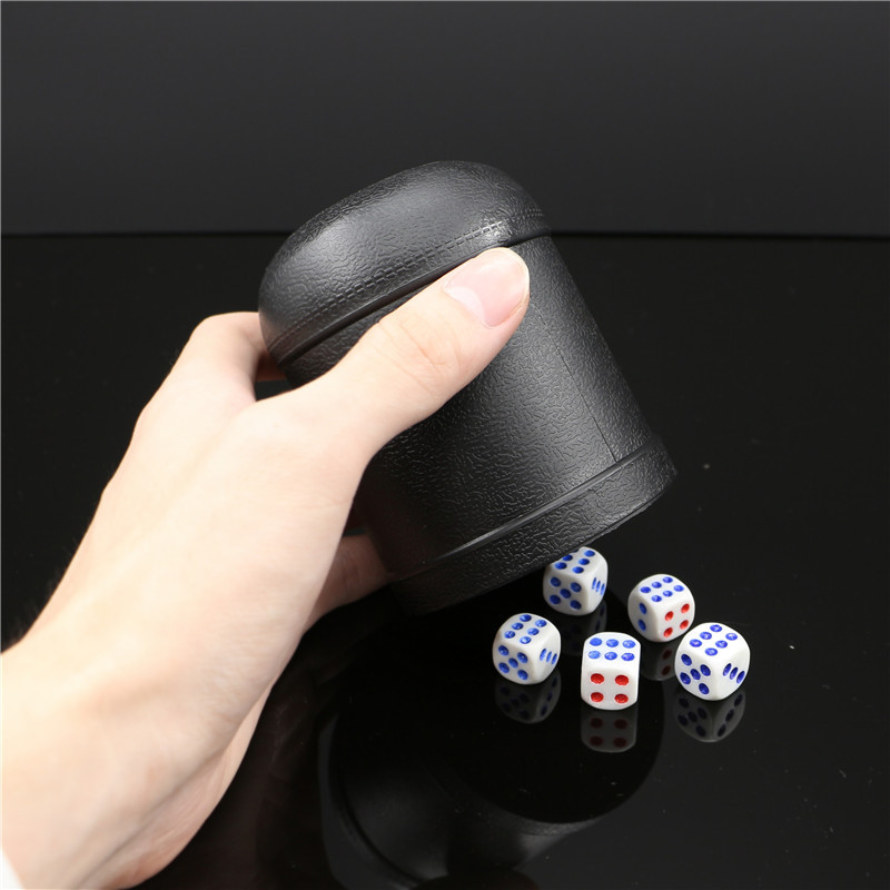 Black Double Money Dice Cup Bar Food Stall Entertainment Color Cup Straight Plastic Shake Cup Sieve Cup Shake Color Dice Cup