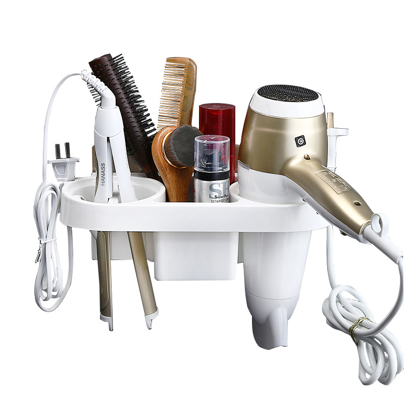 Shuangqing Bathroom Traceless Sticker Rack Toilet Multi-functional Wall-mounted Hair Dryer Rack Wind Drill-free