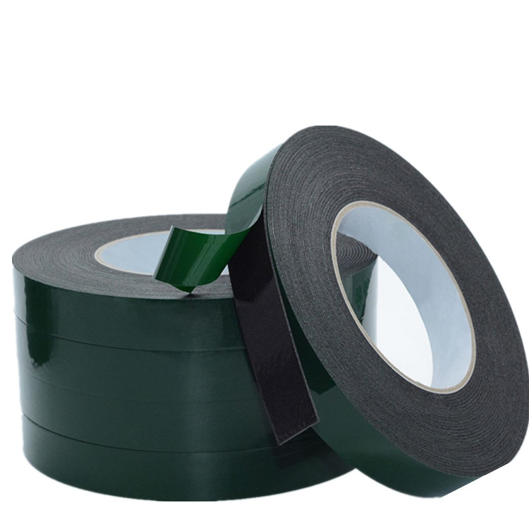 PE foam double-sided adhesive Green film black foam double-sided adhesive foam double-sided adhesive tape ornaments fixed paste no trace