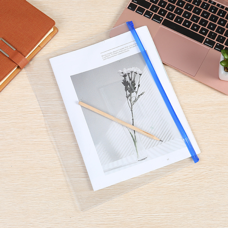 New PVC transparent A4A5B6 zipper bag file bag drawstring bag information bag invoice bag file bag wholesale