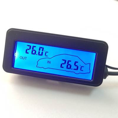 Foreign trade 12v digital thermometer car thermometer backlight mini temperature and humidity meter car inside and outside temperature wholesale