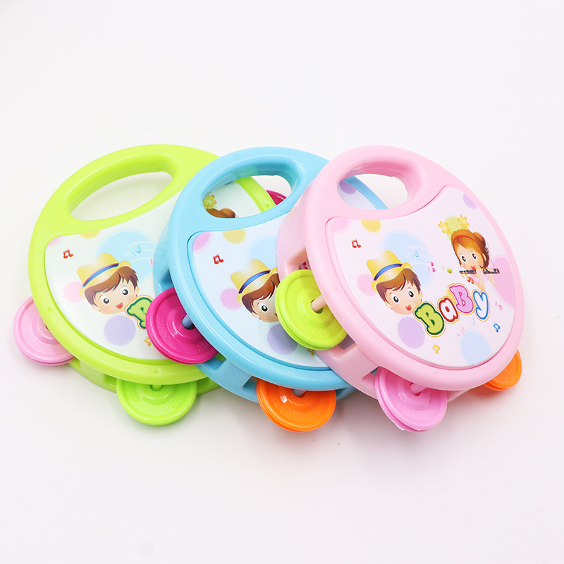 Children's bell drum cartoon baby musical instrument rattle kindergarten small gift toy wholesale maternal and infant store gifts