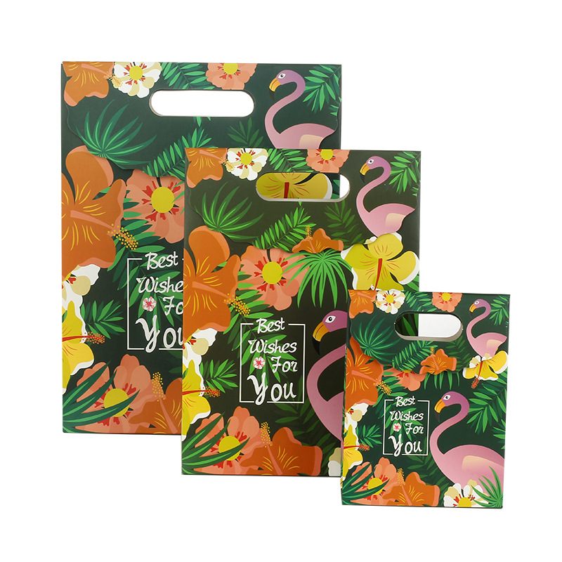 New Cartoon Flamingo Fresh Gift Bag Handbag Packing Bag Gift Bag Holiday Gift Bag Paper Bag
